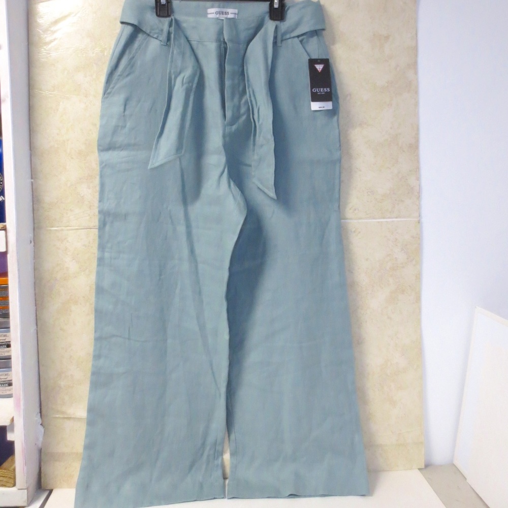 GUESS TESSA LINEN CULOTTE Pants Sport FADE TO JADE Size S